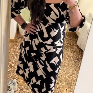 Abstract Black and White Women's Dress